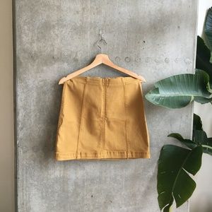 Free People Mustard Yellow Skirt